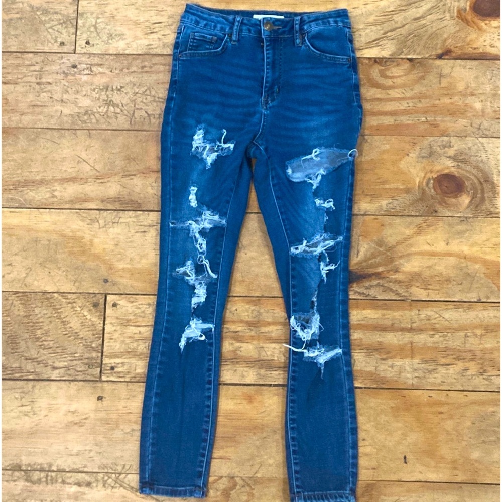 Rue 21 Jeans Size 2 High-Rise Jeans Jeggings Destroyed Frayed